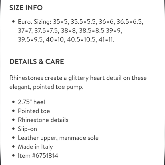 ❤️Love Moschino❤️Slip-on Leather/ Rhinestone Heart Pump SZ36 MADE IN ITALY - Picture 9 of 9